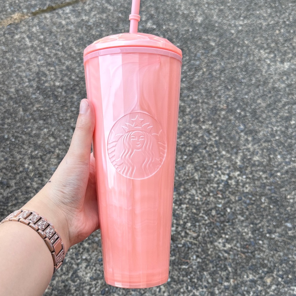 Starbucks Coral Tumbler with Straw (3 for $45)